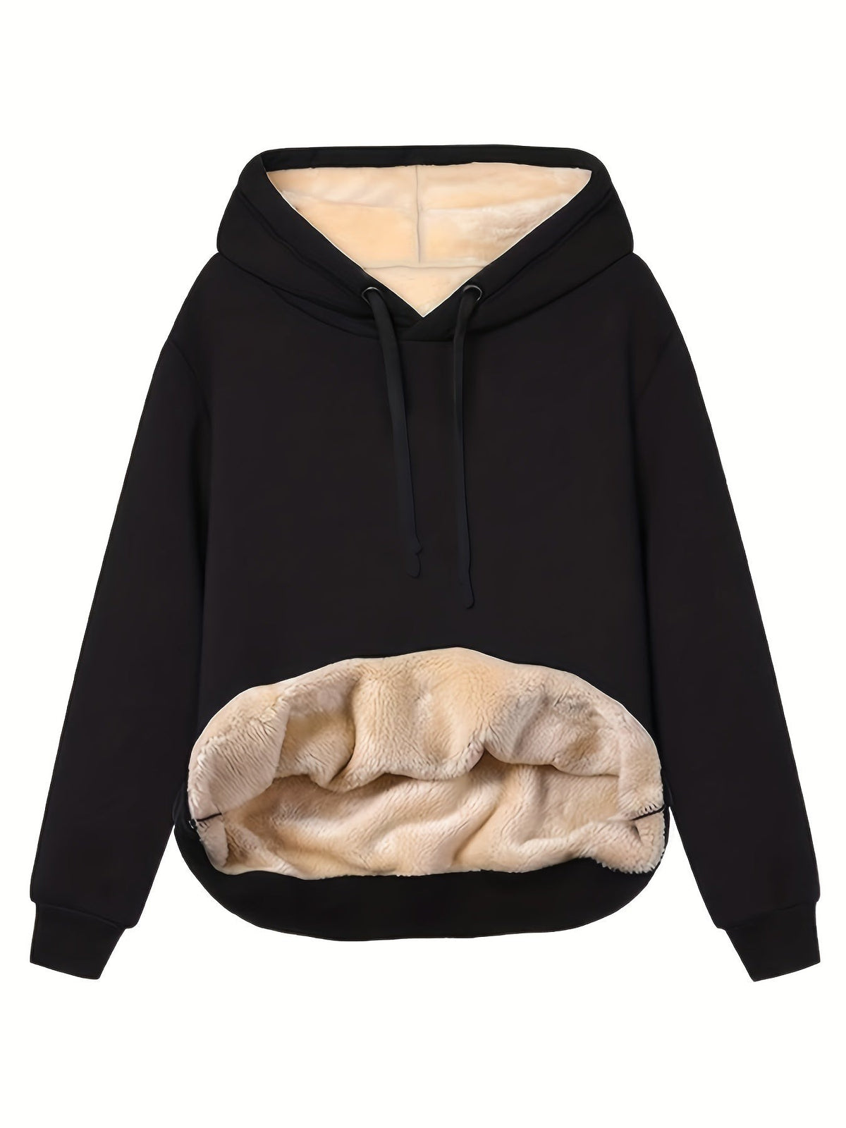 Fleece-Hoodie Schwarz