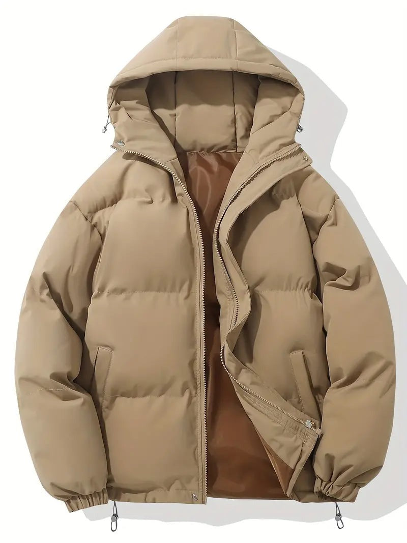 Pufferjacke Kapuze Khaki