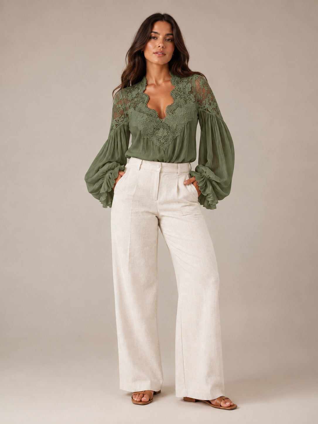 Bluse Olivegrün
