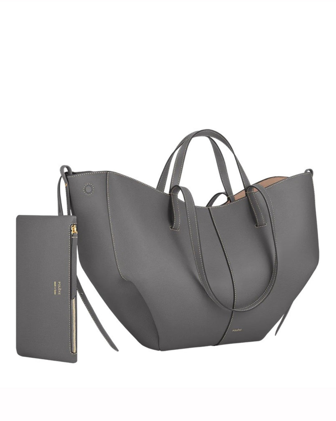 Leder Tote Bag Stein