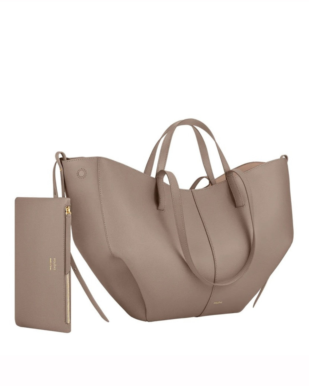 Leder Tote Bag Taupe