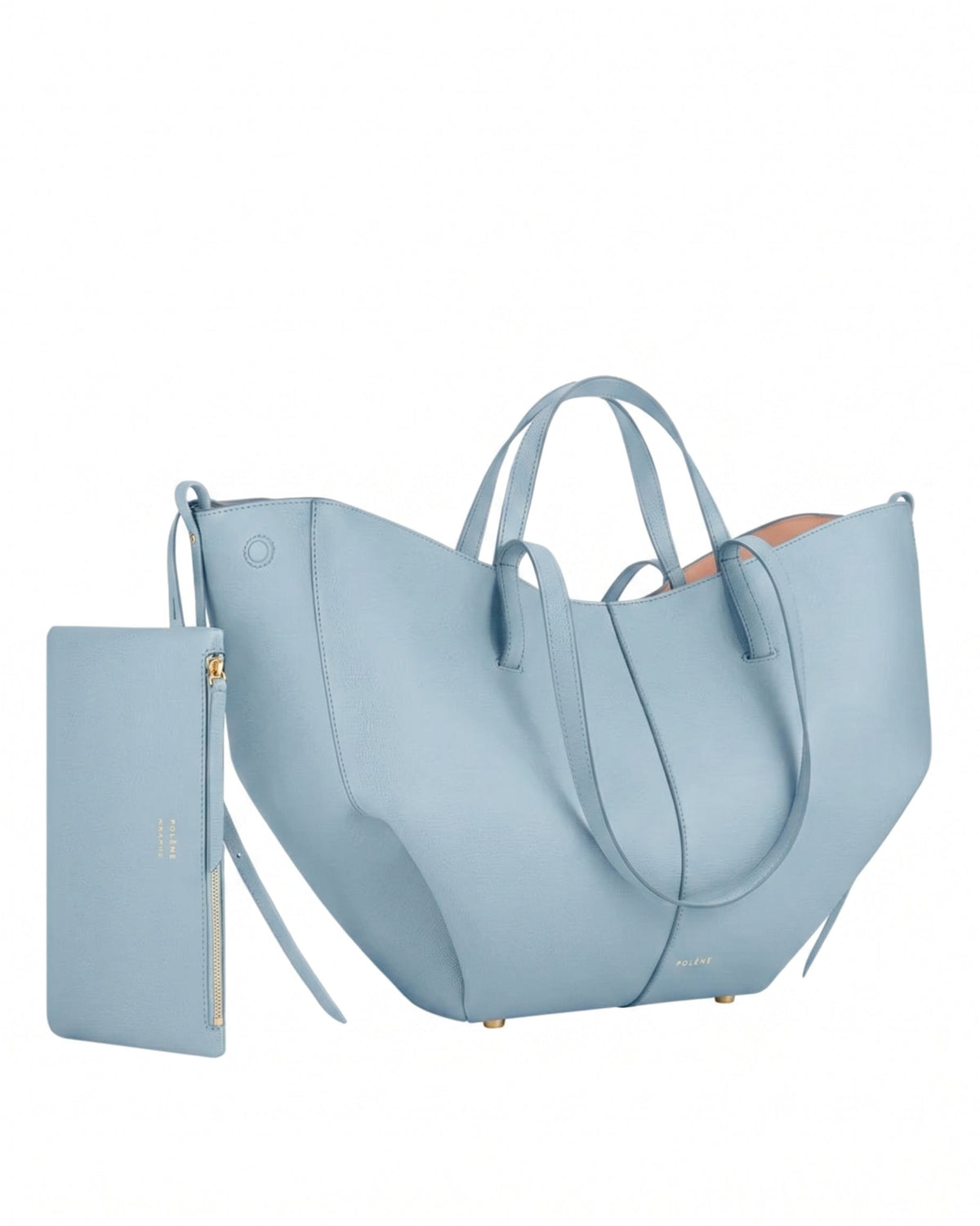 Leder Tote Bag Hellblau