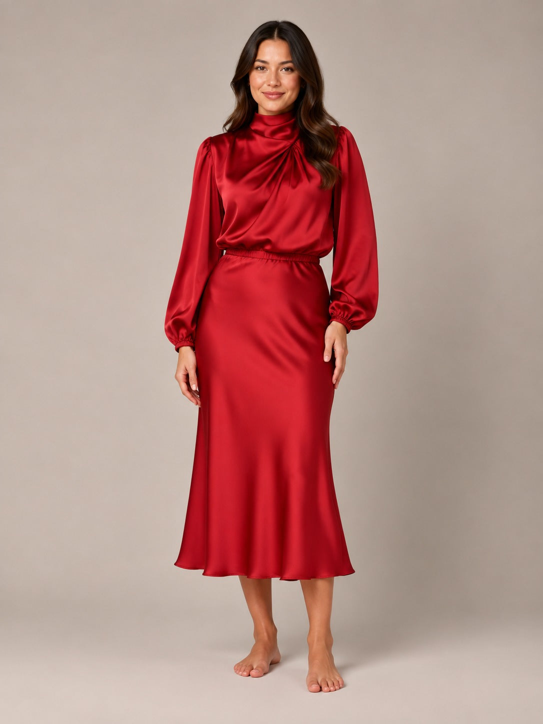 Midikleid Rot
