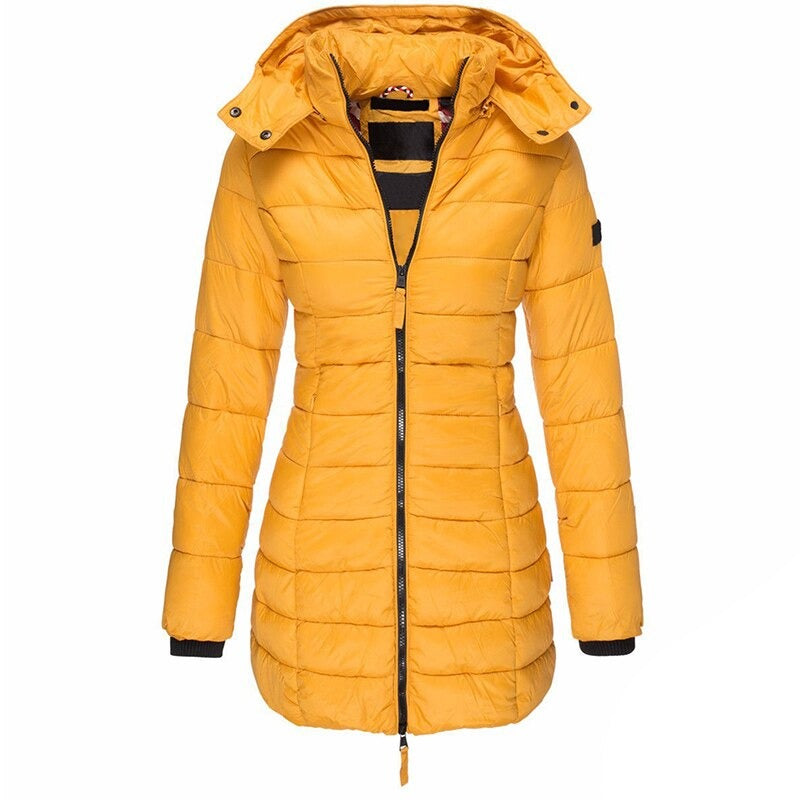 Taillierte Steppjacke Gelb