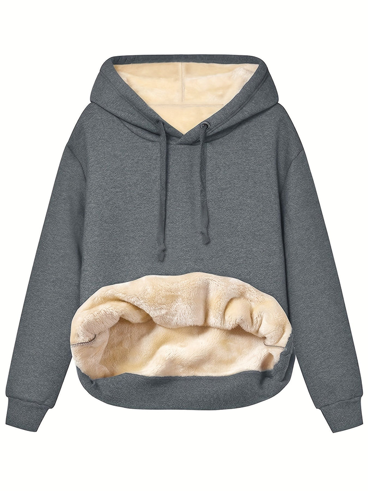 Fleece-Hoodie Dunkelgrau