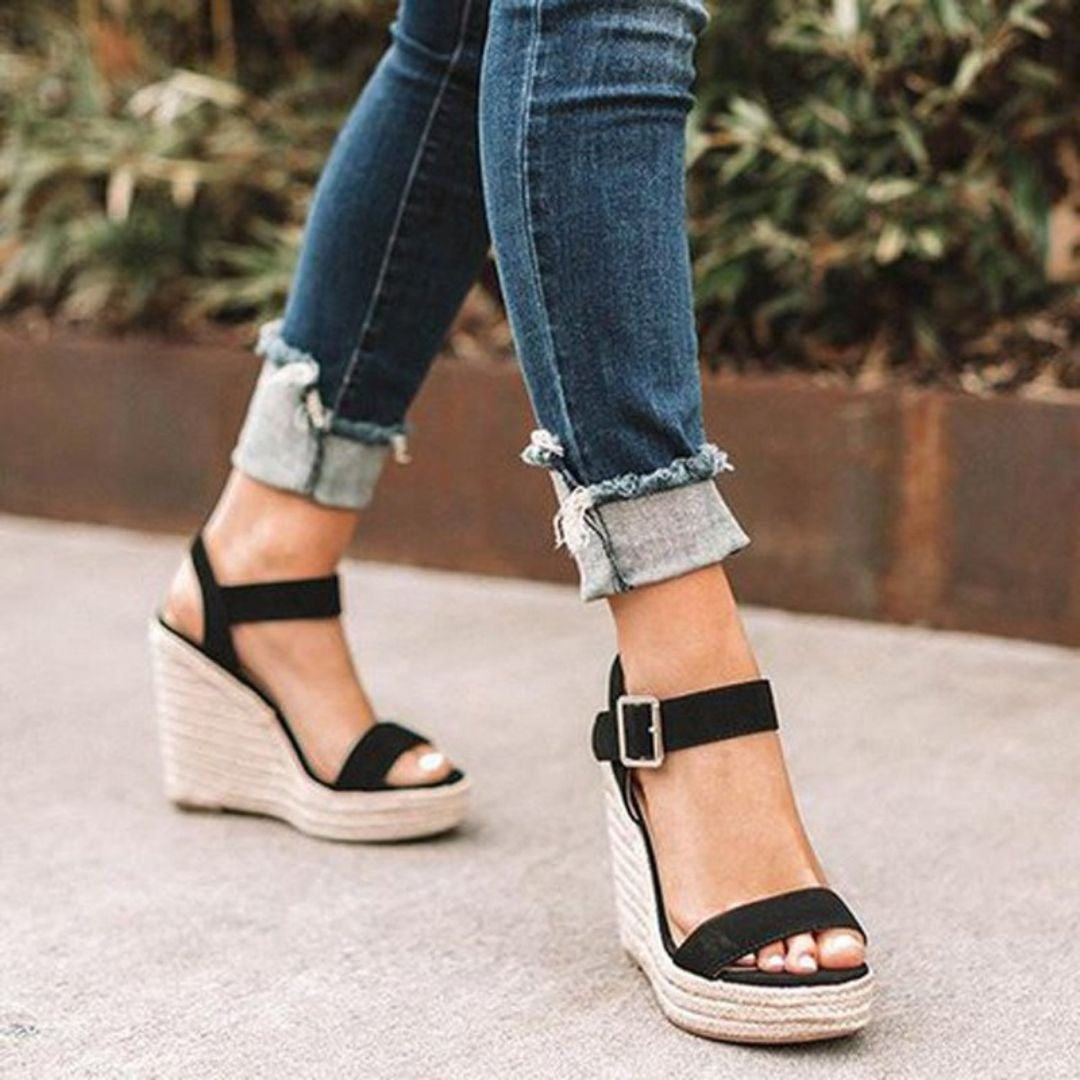 Keilsandalen Schwarz