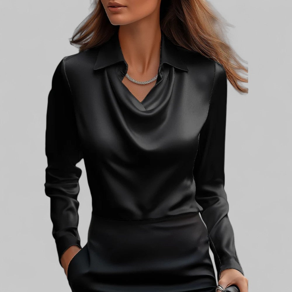 Satinbluse Schwarz