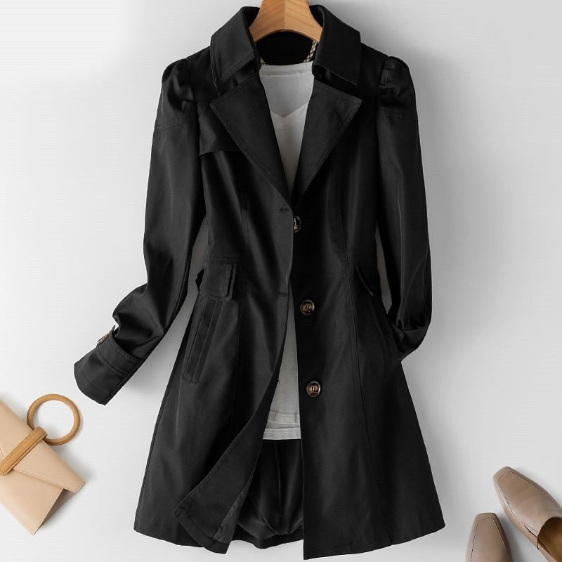 Trenchcoat tailliert Schwarz