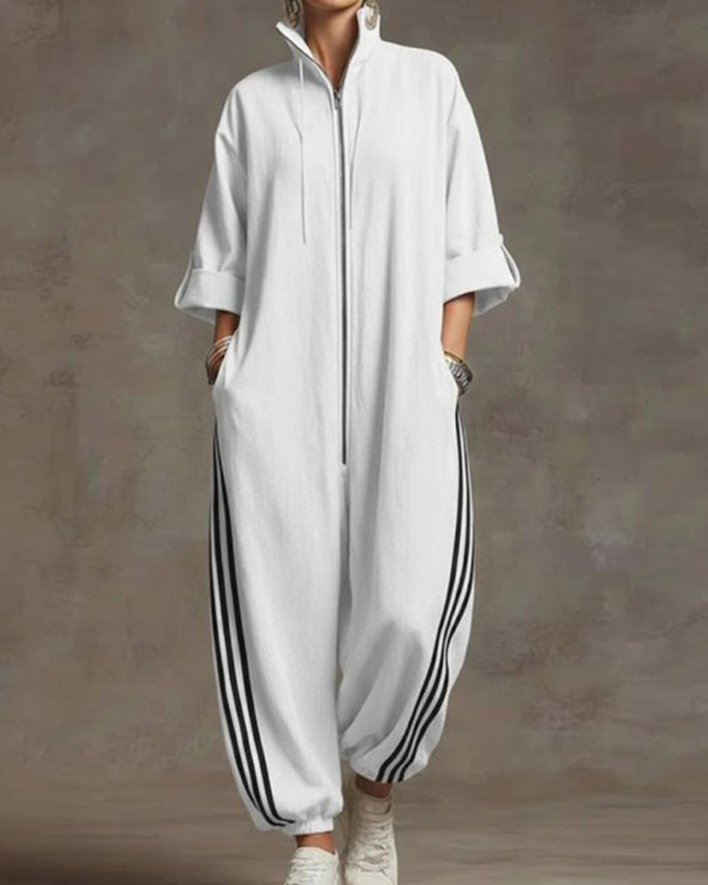 Jumpsuit Damen Weiß – Vorderansicht