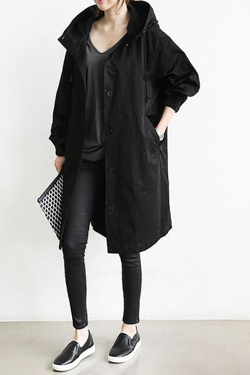 Regenmantel Damen Schwarz