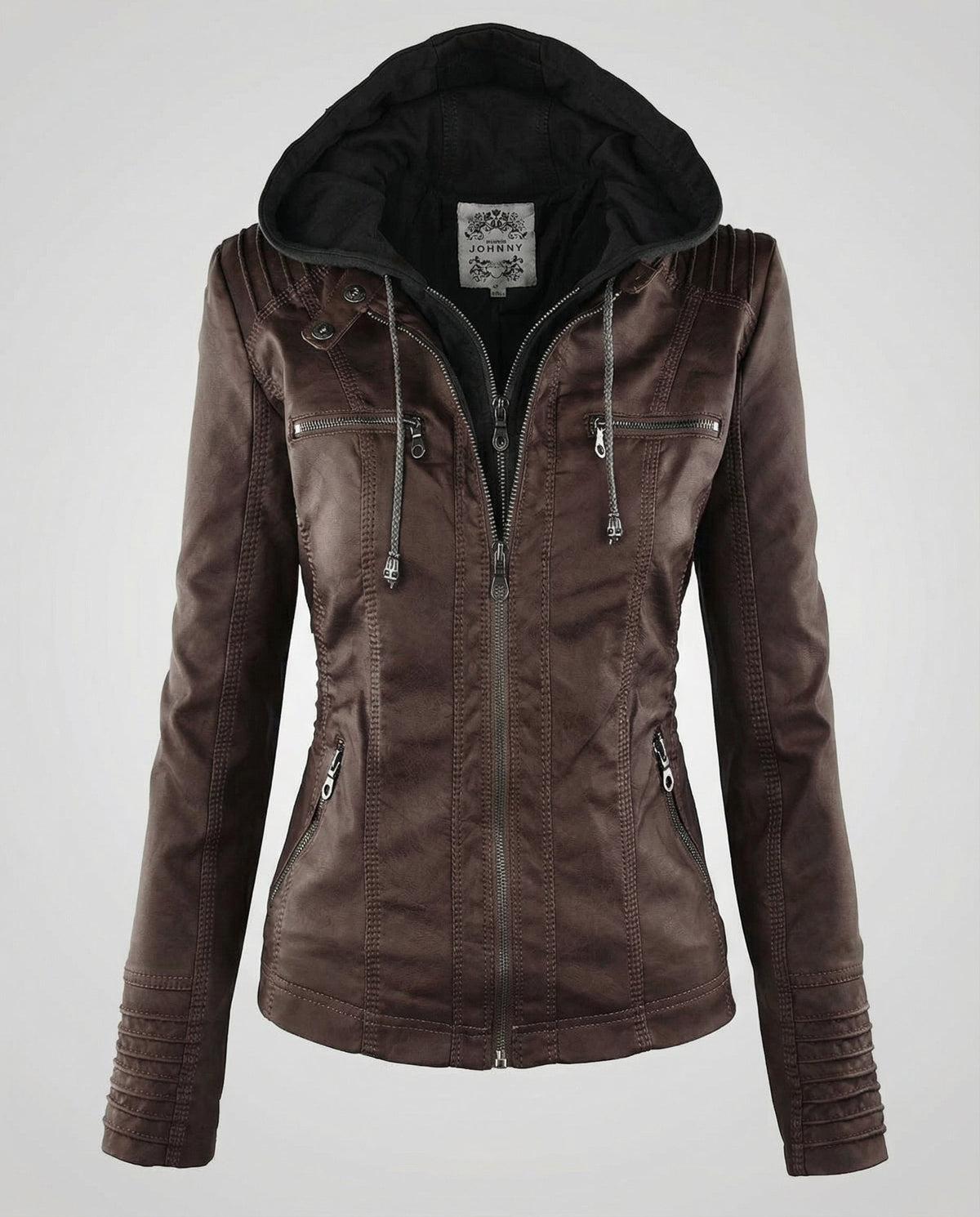 Kunstlederjacke Damen Braun