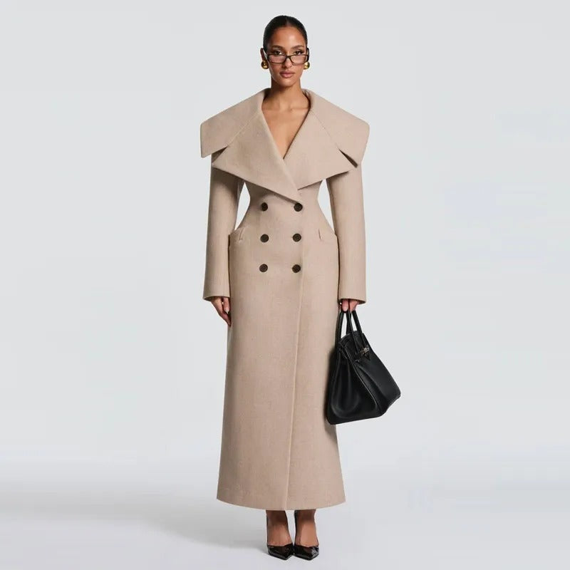 Wollmantel Beige
