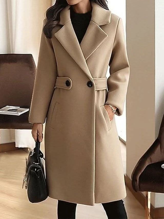 Wollmantel Beige