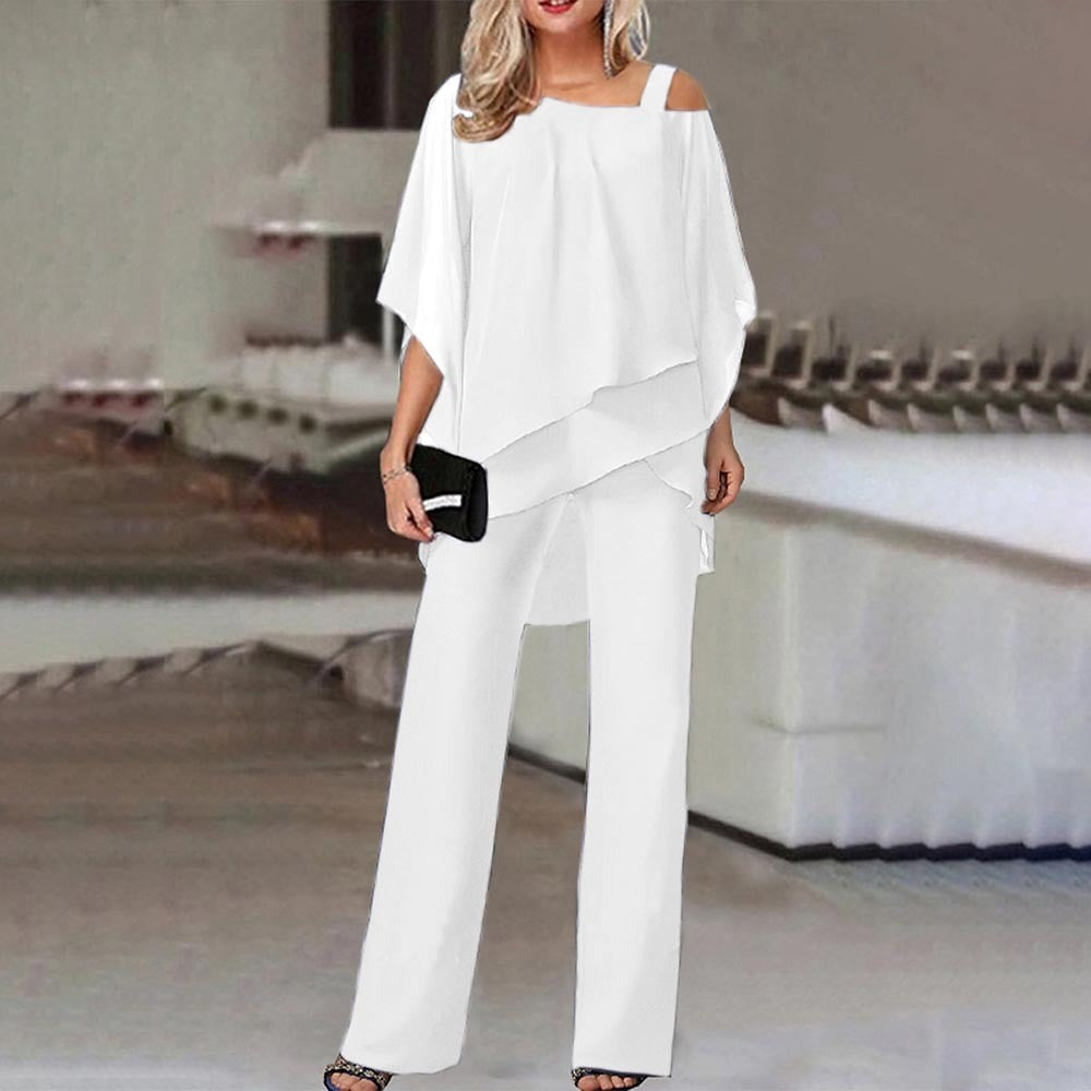 Cold-Shoulder Zweiteiler Weiß