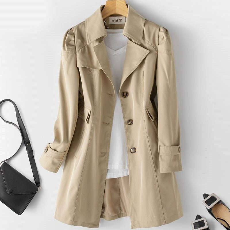 Trenchcoat tailliert Khaki