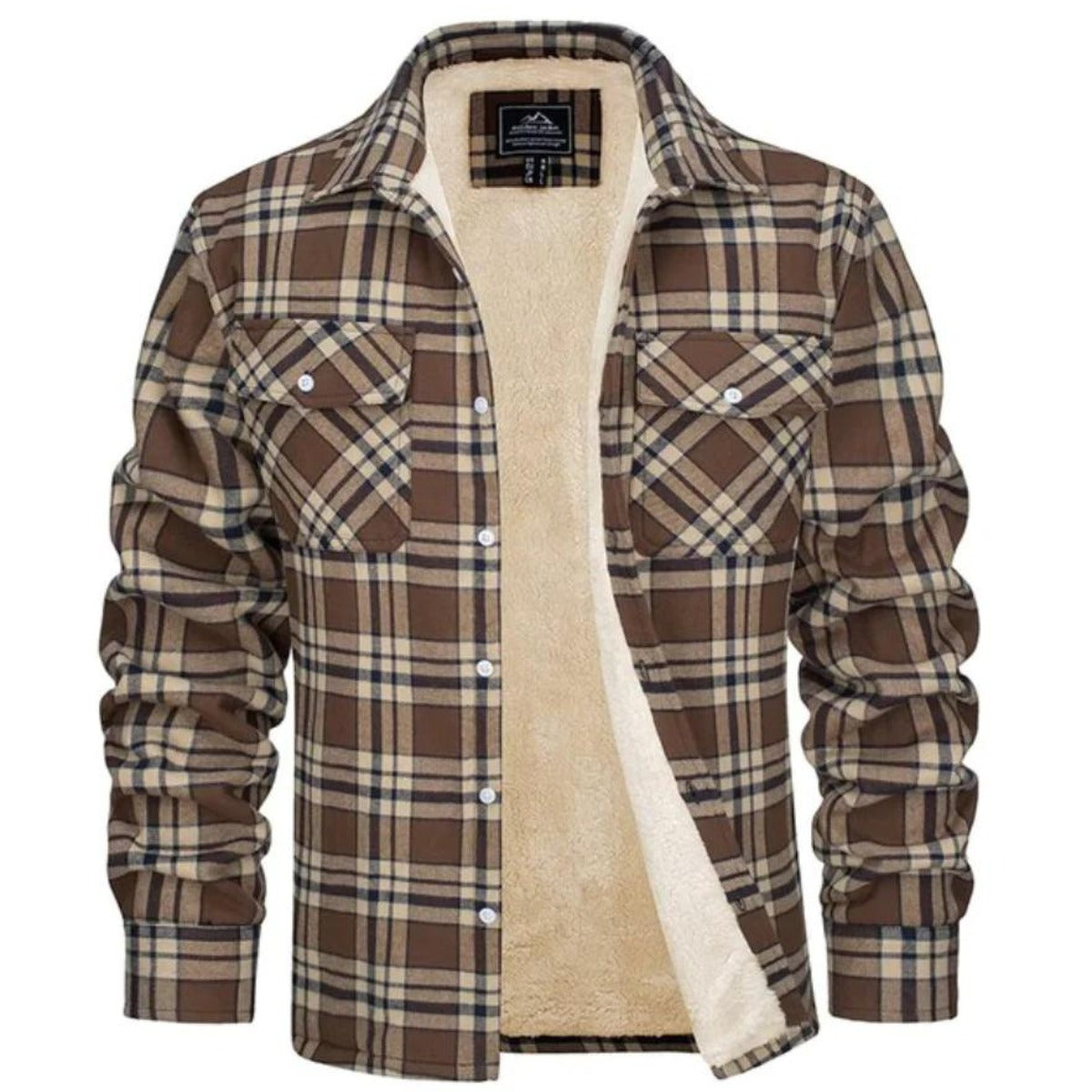 Karierte Hemdjacke Khaki