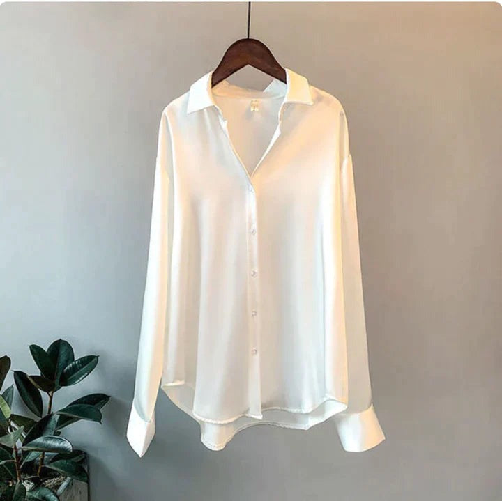 Satinbluse Weiß