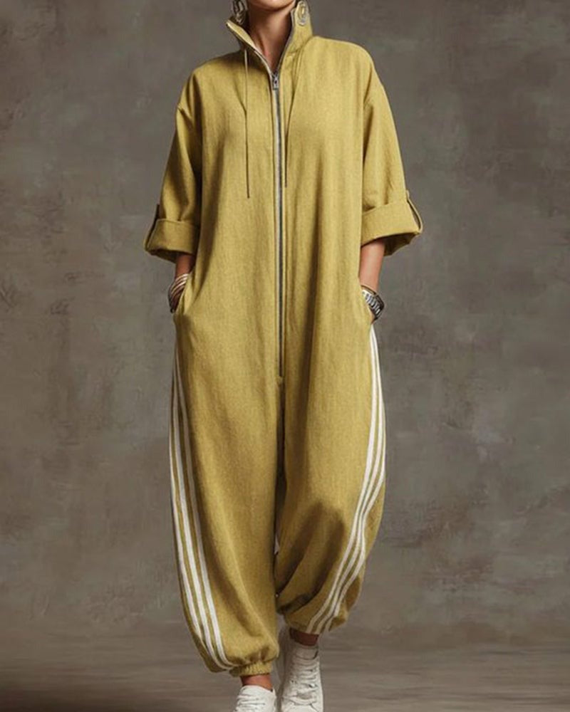 Jumpsuit Damen Gelb – Vorderansicht
