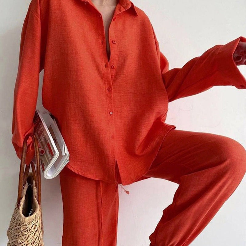 Leinen-Set Orange