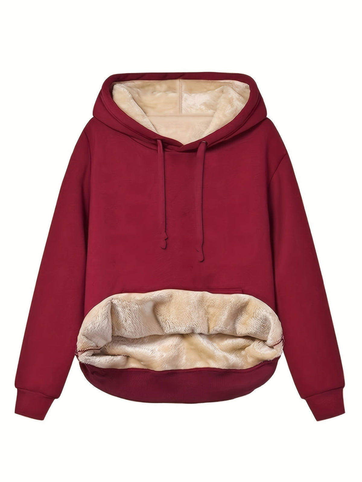 Fleece-Hoodie Weinrot