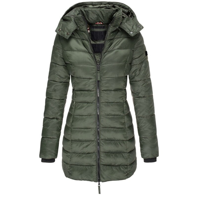 Taillierte Steppjacke Grün