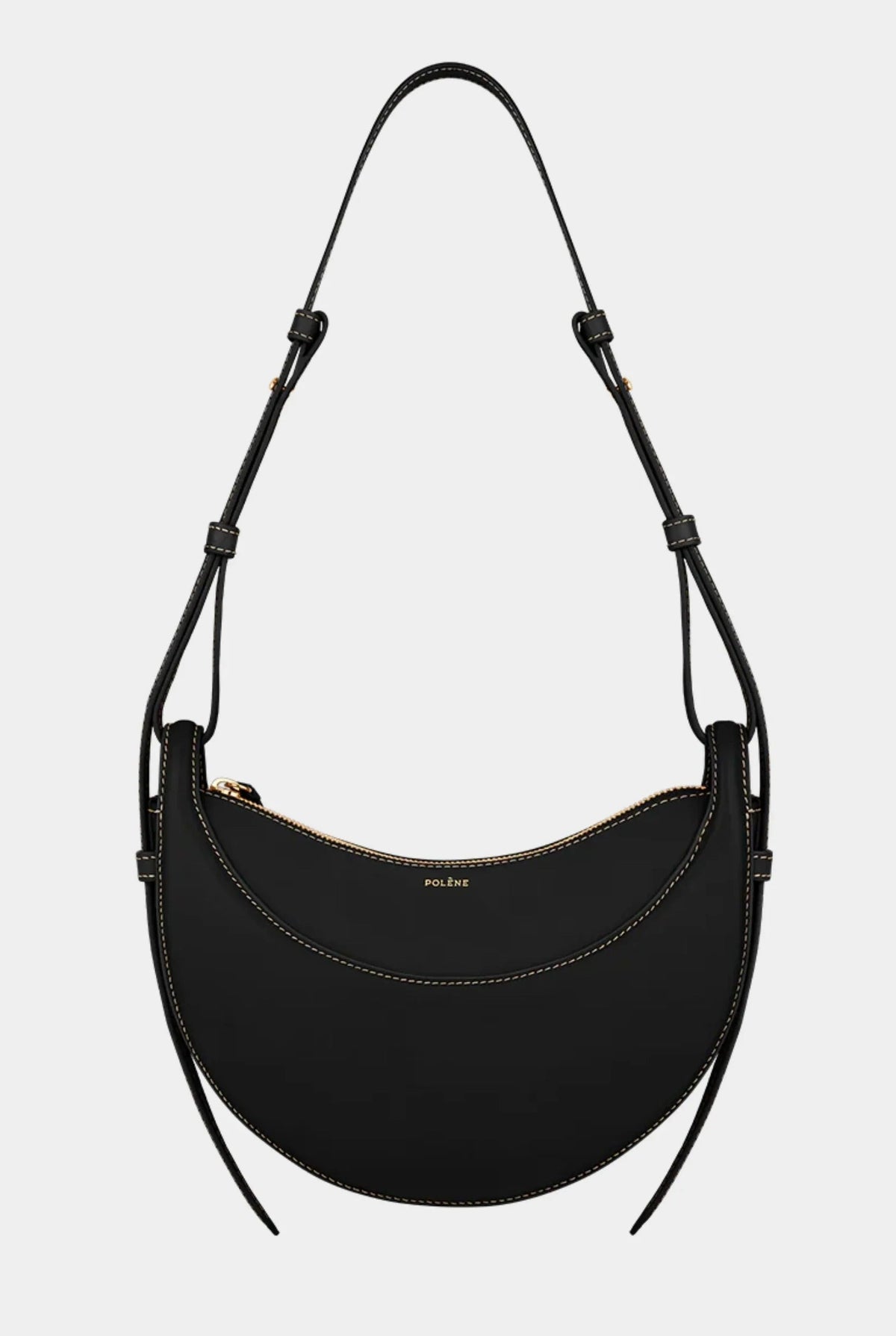 Halbmond Tasche Schwarz glatt