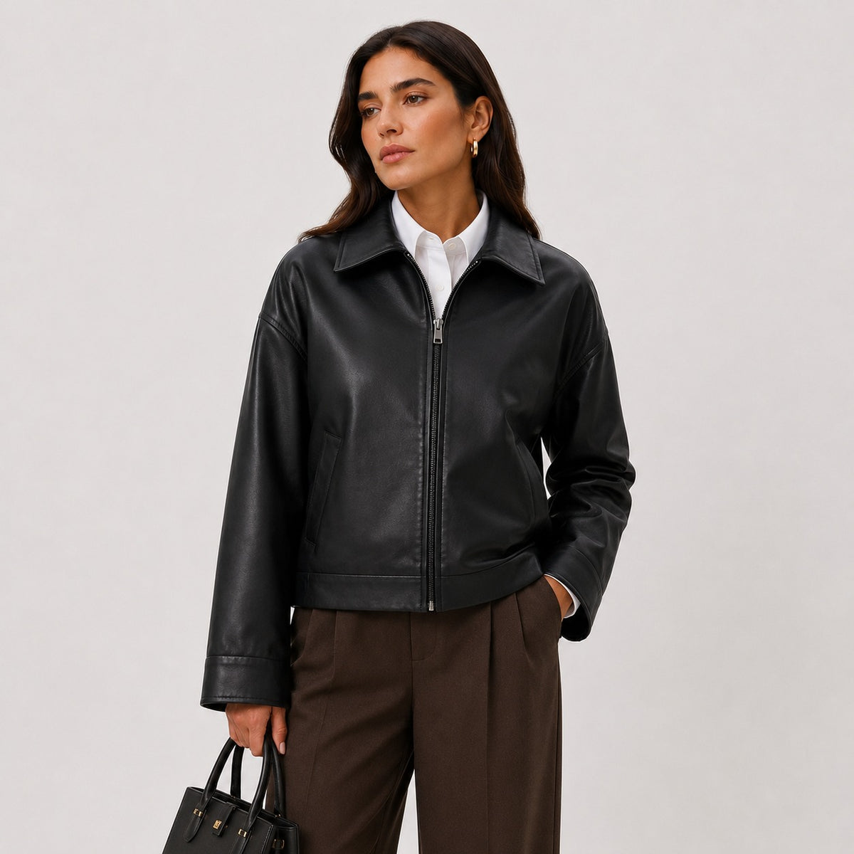 Kunstlederjacke Schwarz