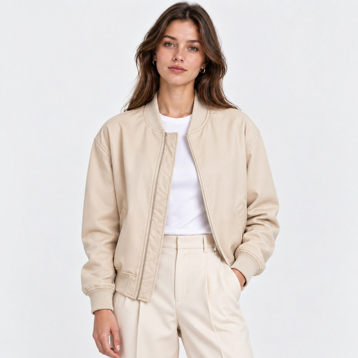 Bomberjacke Beige