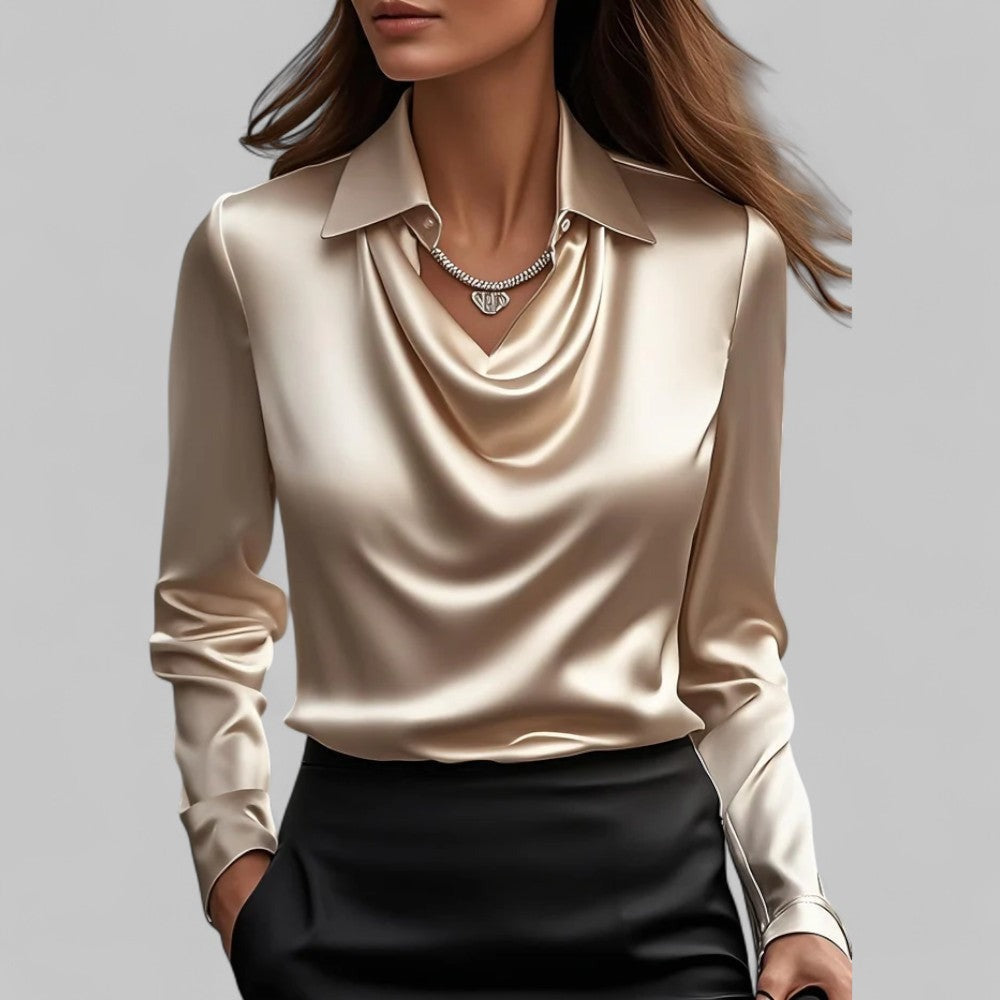 Satinbluse Gold