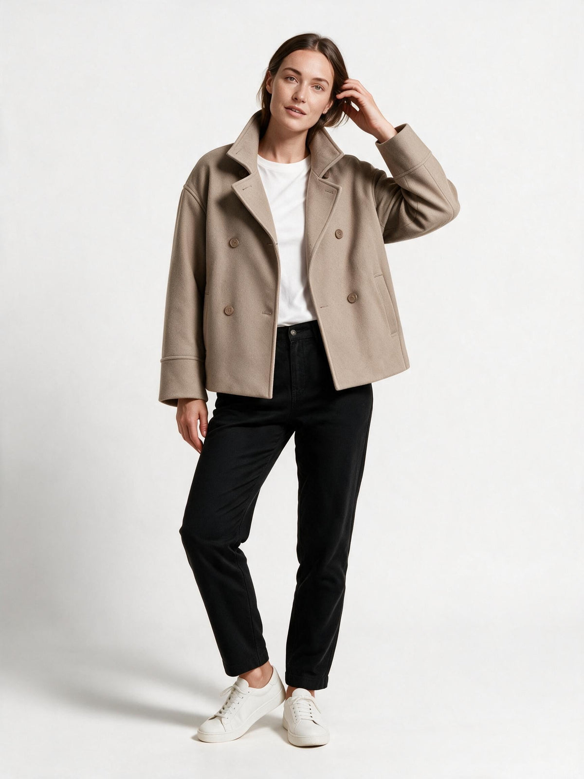 Kurze Wolljacke Khaki