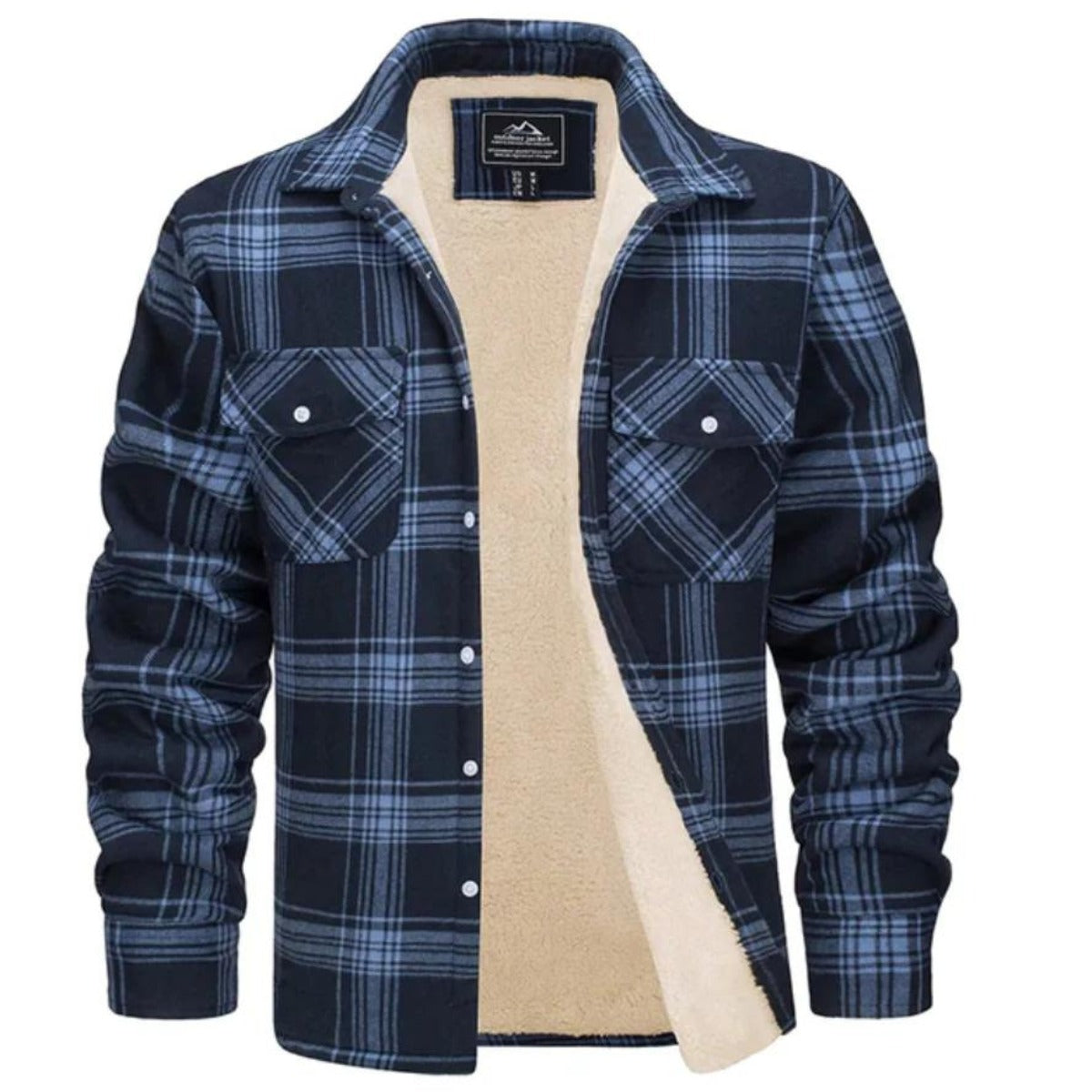Karierte Hemdjacke Marineblau