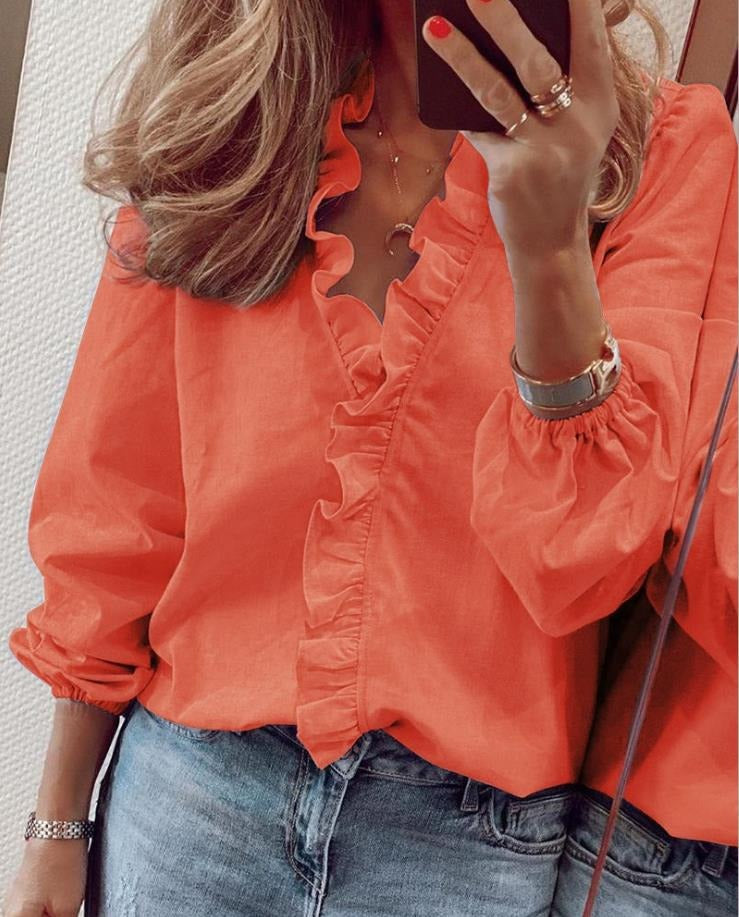 Rüschenbluse Orange