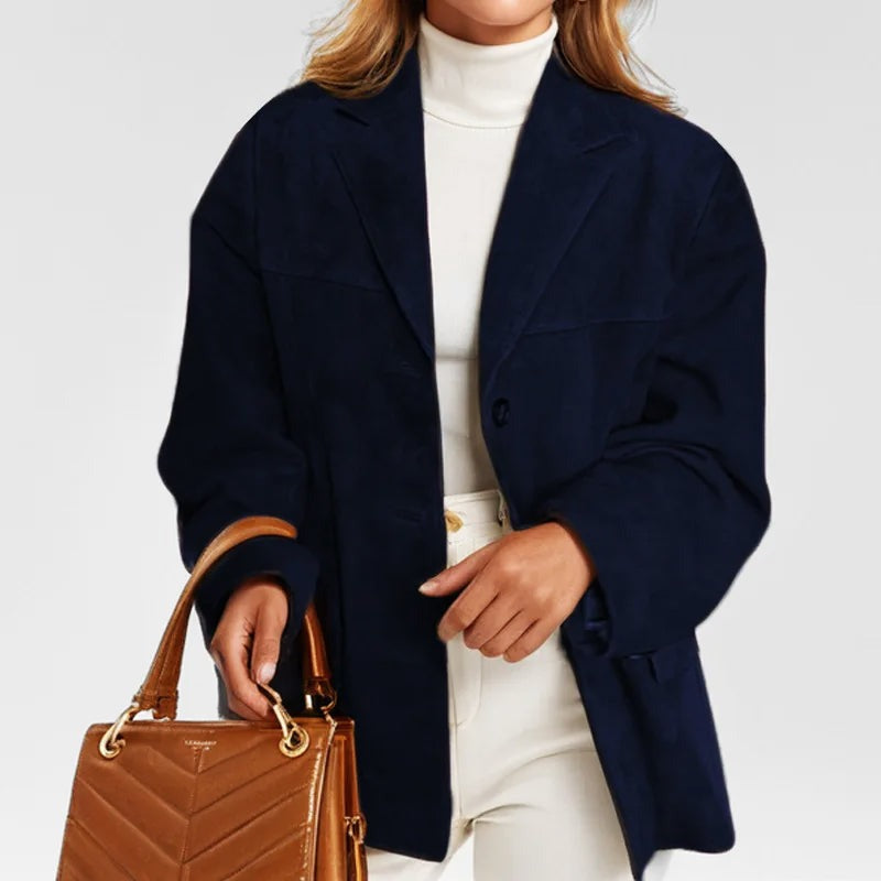 Wildlederjacke Marineblau