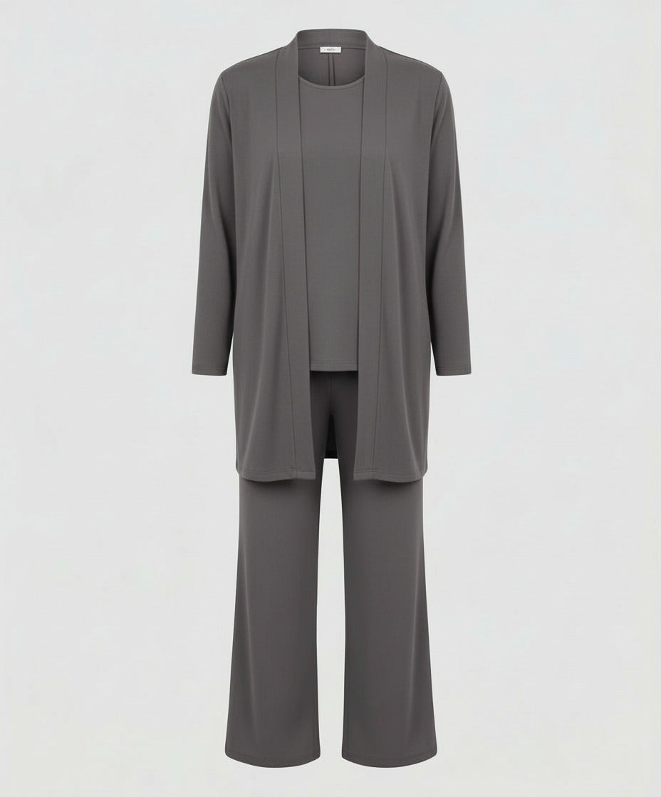 Set mit Strickjacke Grau