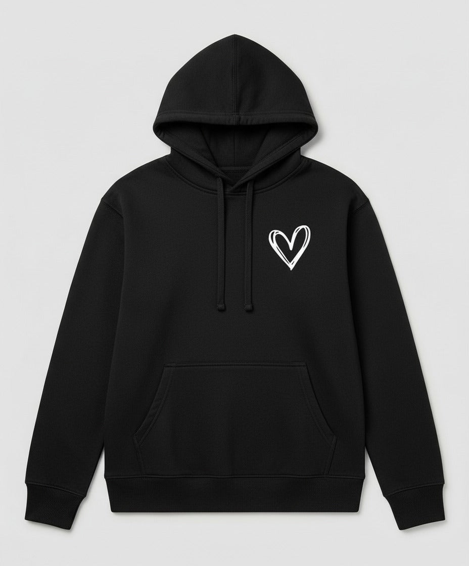 Hoodie Herz Schwarz