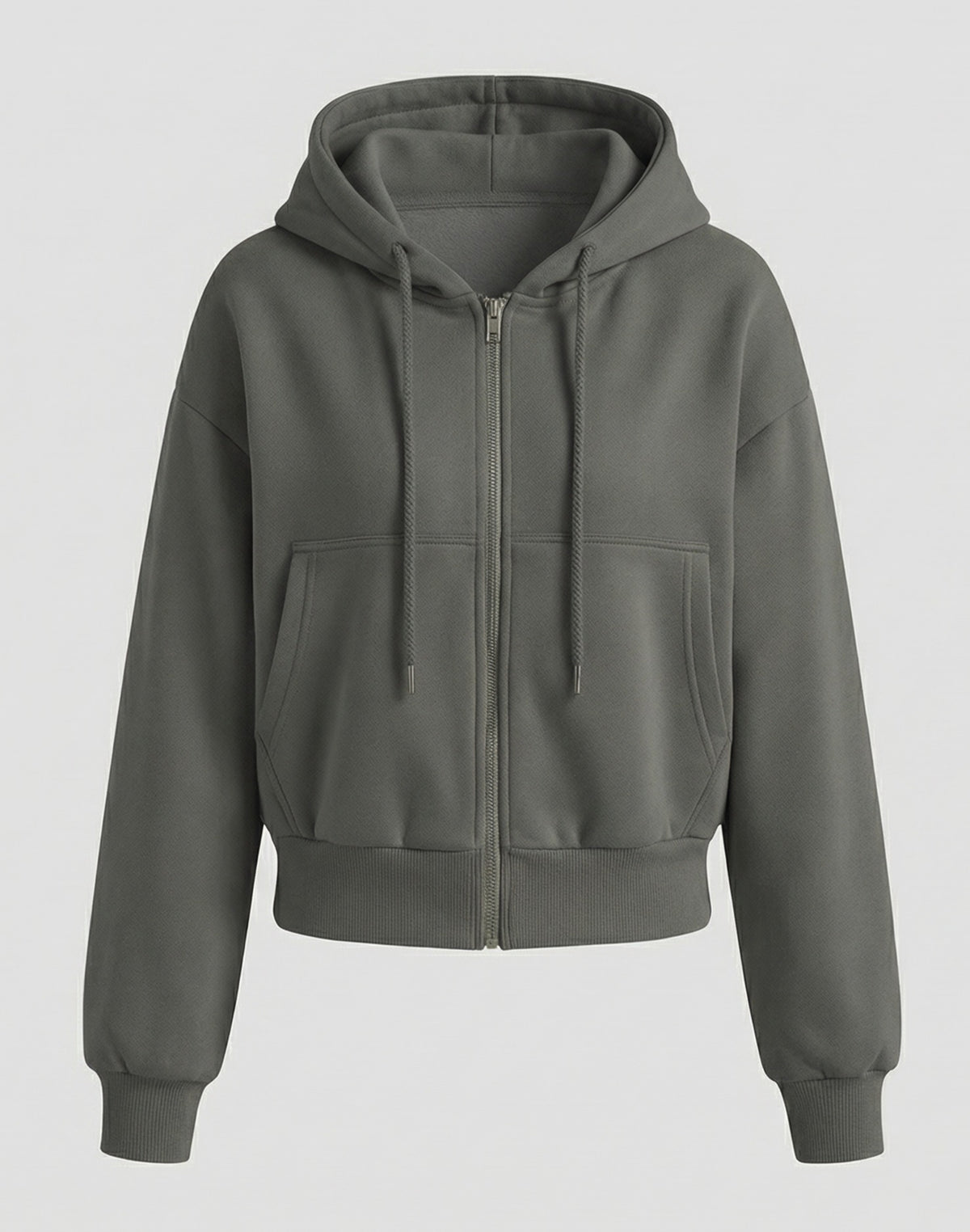 Cropped Sweatjacke Dunkelgrau