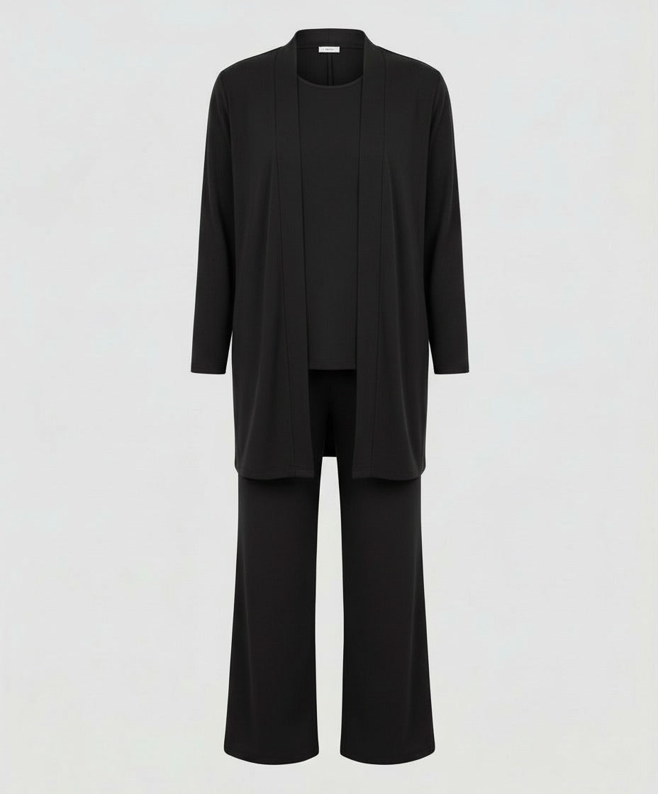 Set mit Strickjacke Schwarz