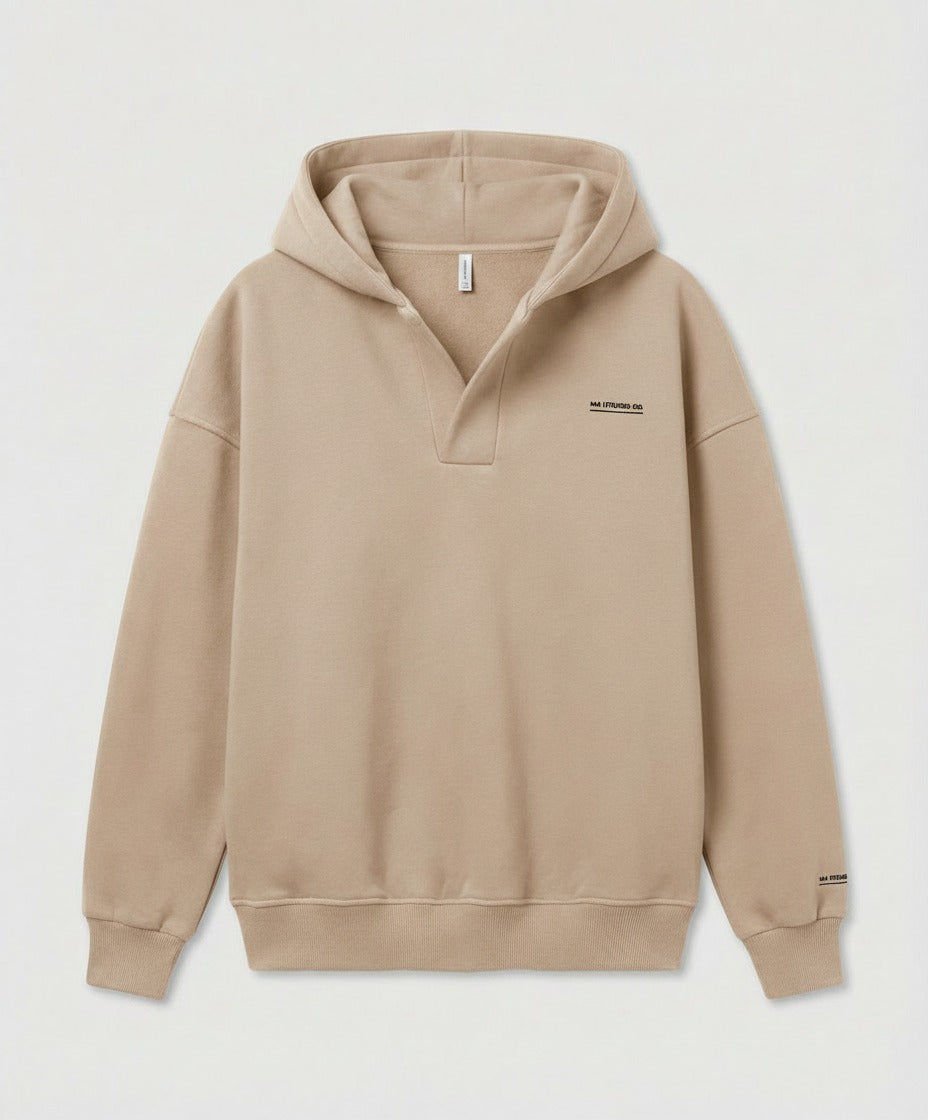 Oversize Kapuzenpullover Beige