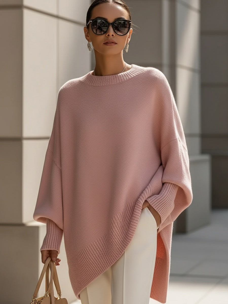 Strickponcho Rosa