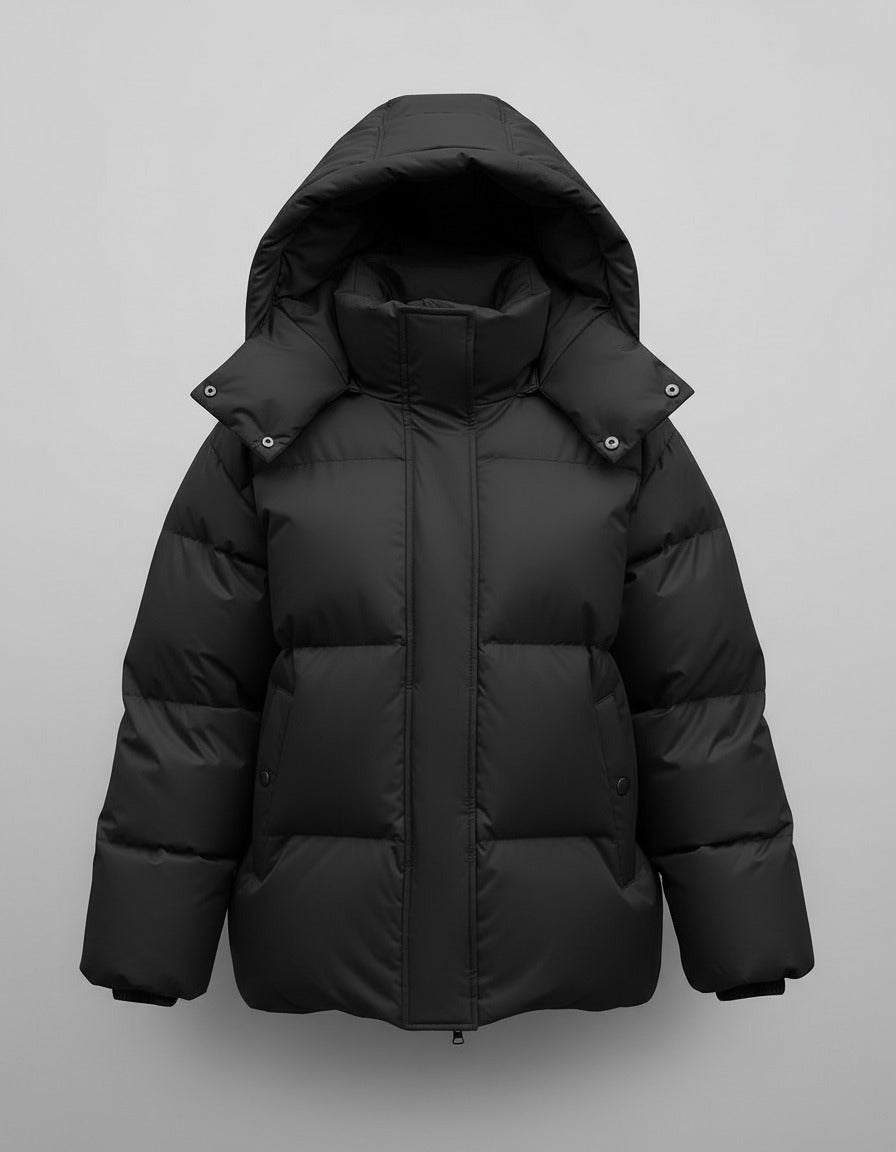 Oversized Pufferjacke Schwarz