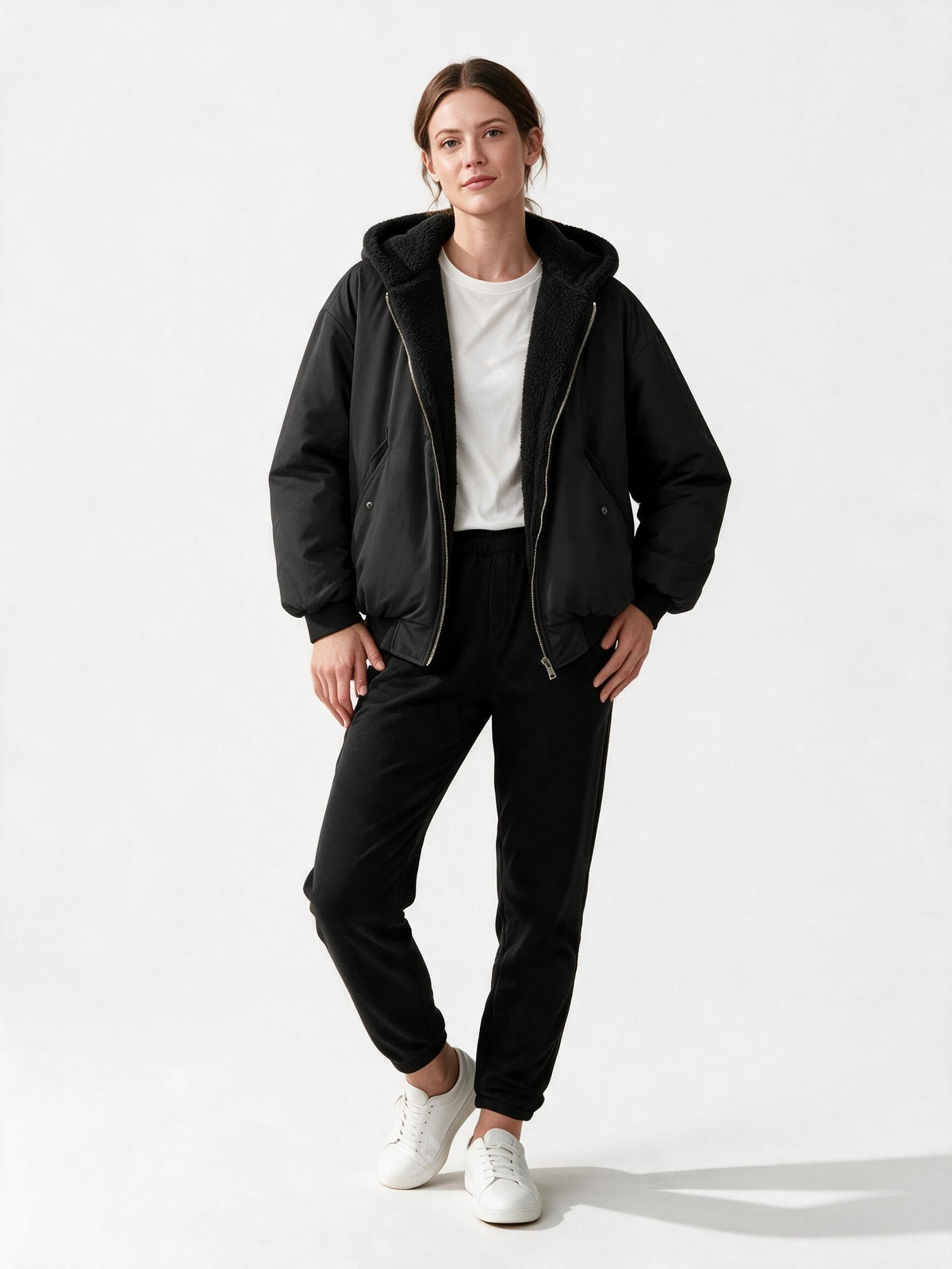 Oversized Winterjacke Schwarz