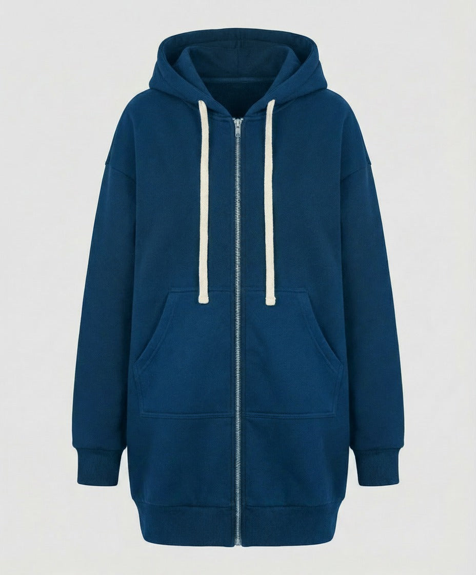Lange Sweatjacke Blau