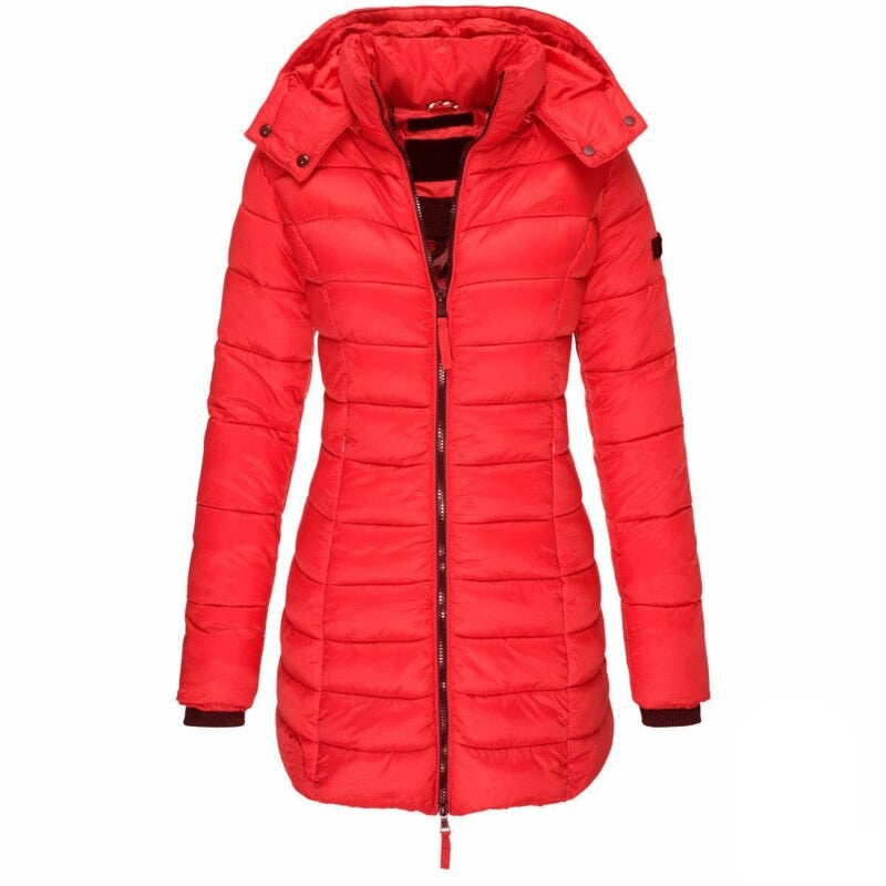 Taillierte Steppjacke Rot