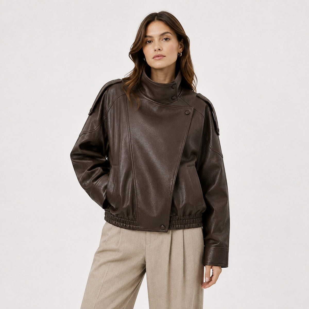 Bikerjacke Braun