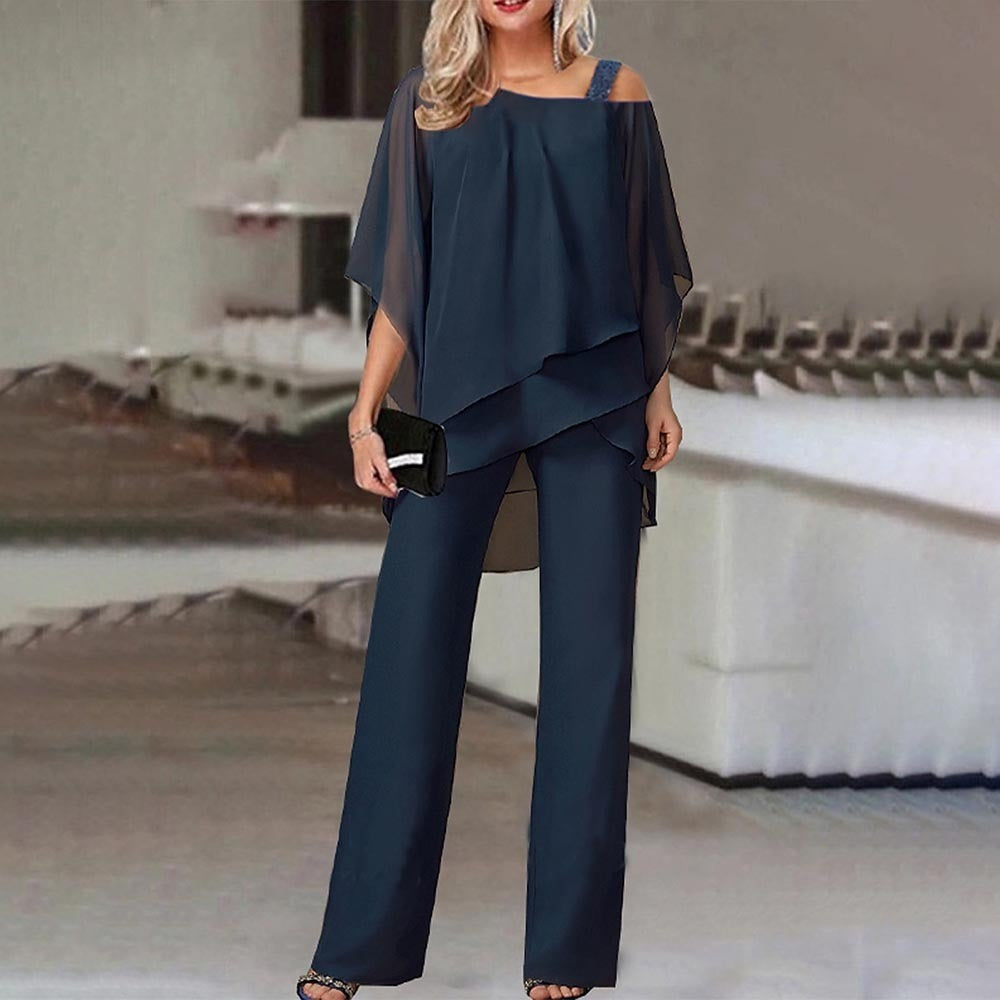 Cold-Shoulder Zweiteiler Marineblau