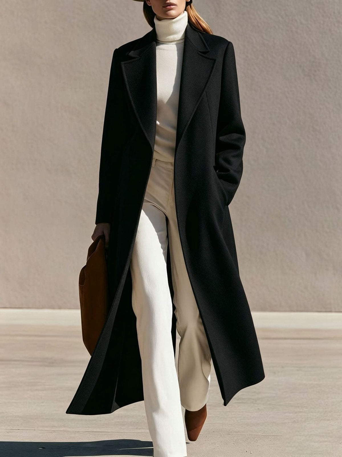 Longline Mantel Schwarz