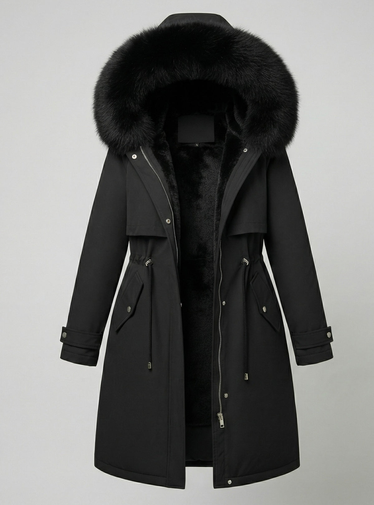 Winterparka Damen Schwarz