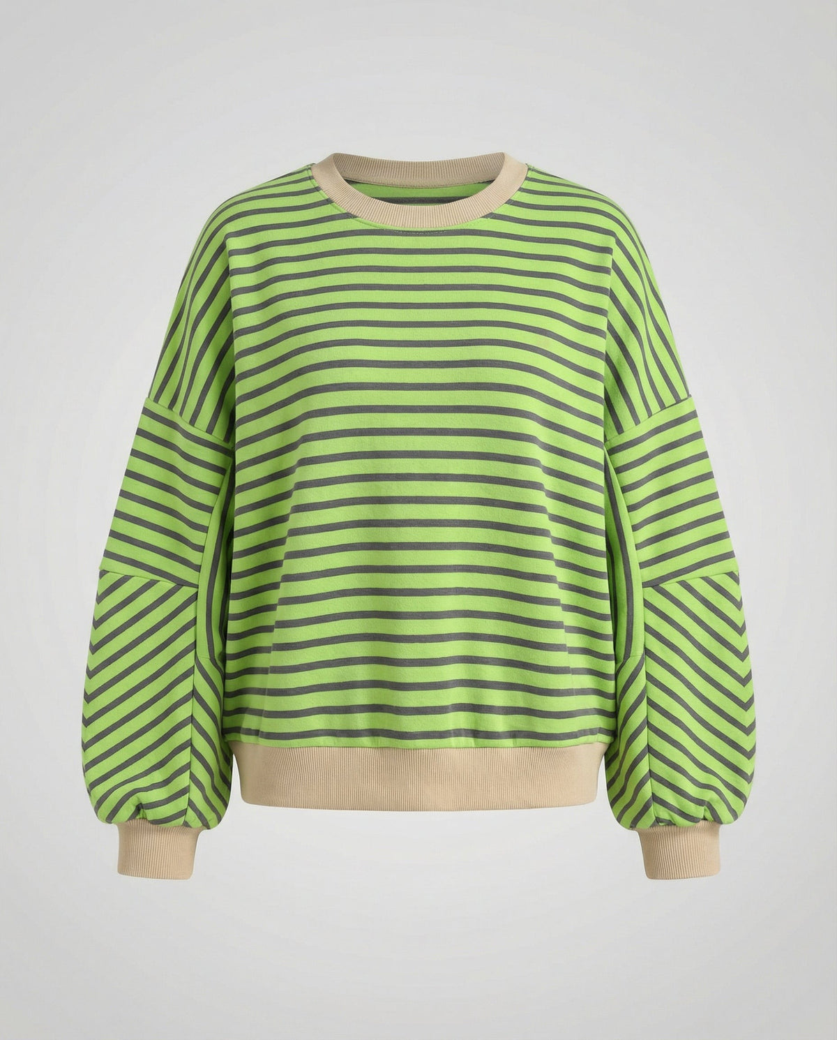 Gestreiftes Sweatshirt Grün