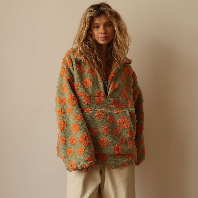 Teddyfleece-Pullover Orange