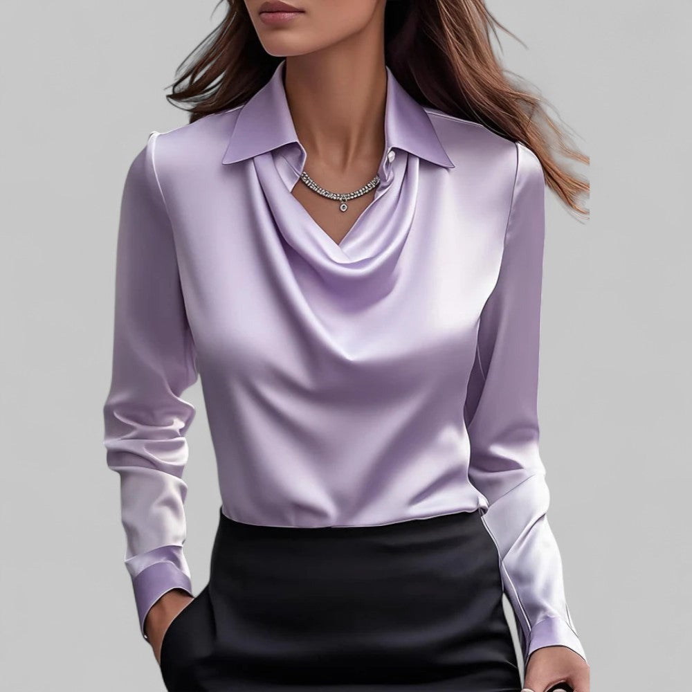 Satinbluse Lila